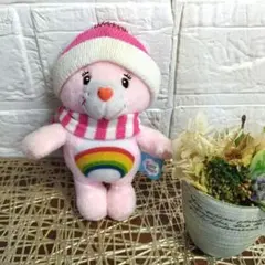 ケアベア虹のぬいぐるみ ボールチェーン付き