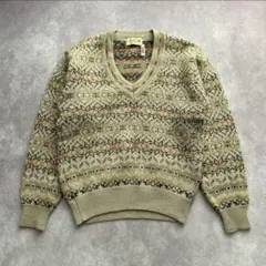 80s ニット セーター スイス製 ノルディック柄 レトロ
