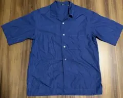 【最終価格】UNIQLO +J オープンカラーシャツ ブルー　L 半袖シャツ開襟