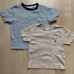 BEAMS mini 半袖 Tシャツ ボーダー ブラウン 100cm 110cmのサムネイル