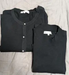 組曲L サイズ７ 黒アンサンブルニットカーディガン　セット