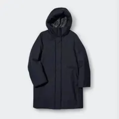 【美品】 ユニクロ　ハイブリッドダウンコート 紺 3XL
