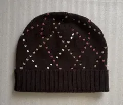 ニット帽 ダークブラウン