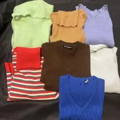 70〜80年代レディースニット7点まとめ売、Sサイズ
