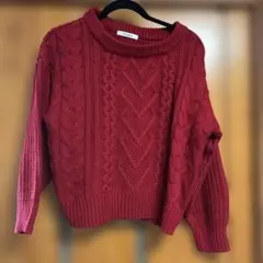ワインレッド ニットセーター Mサイズ