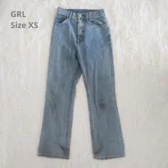 GRL デニムパンツ XS フレア ブルー