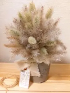ドライフラワーアレンジ✿ チガヤラグラスミックス約23cm スワッグ　No.5