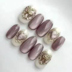 【現品】マグネットネイル ハートネイル ちゅるん系 ネイルチップ ガーリー