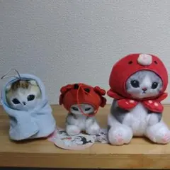 モフサンド 海の生き物にゃん2ぬいぐるみ タコ カニ　包まれ　セット　ストラップ