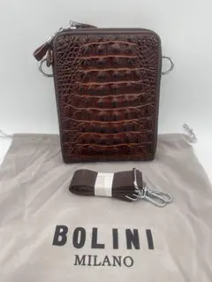 BOLINI/ボリニ　クロコダイル　ショルダーバッグ　リュックサック　茶色