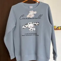 【タグ付新品未使用】シナモロール　水色トレーナー　裏起毛　150cm