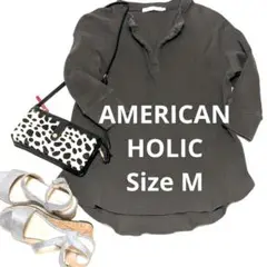 近日削除　新品　AMERICAN HOLIC キーネック　カットソー　M