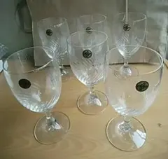 再お値下げHOYAクリスタルホワイトワイングラス昭和レトロ6客セット