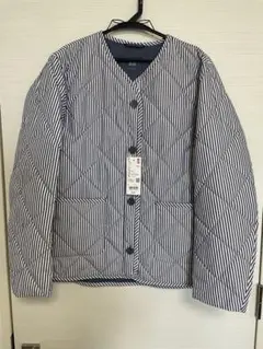 ユニクロ パフテックノーカラージャケット ブルー　L