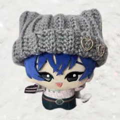 ちびぐるみ用　ぬい服　ニット帽　ちびぐるみ帽子　グレー