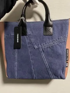 diesel 50%オフ　新品未使用　2wayスタイル　本革&デニムトートバッグ