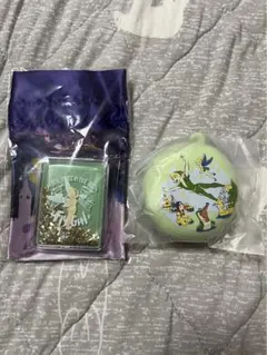 ディズニーストア ピーターパン ティンカーベル シリコンポーチ ミラー 巾着