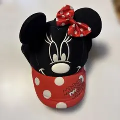 ミニーマウス キャップ 赤と黒