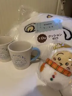 ちいかわ D賞クッションE賞マスコット うさぎ G賞マグカップ古本屋 4点セット