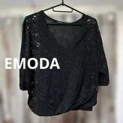 EMODA 五分袖 レーストップス ブラック Mサイズ