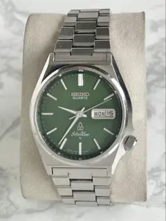 SEIKO シルバーウェーブ　グリーン　ビンテージ　腕時計