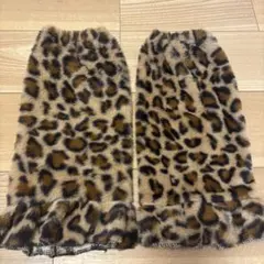 ヒョウ柄フリル付きレッグウォーマー
