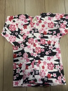 鯉口シャツ　子供用　花柄　祭り用衣類 サイズ115cm 祭り服　ラメ入り