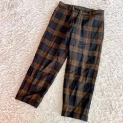 HARE ハレ　クロップドテーパードパンツ　スラックス　チェック　ウール　S
