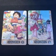 【希少】ワンピース　海賊王グミ　ナミ&ロビン&チョッパー3枚セット　月見シーン他 ワンピース 海賊王グミ カード 希少当時物 ナミ、ロビン、ウソップ