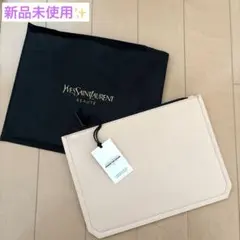 新品✨イブサンローラン　ノベルティ　ポーチ　ベージュ　黒