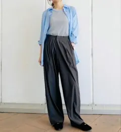 ユニクロ コットンシャツ ブルー Mサイズのサムネイル
