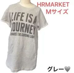 HRMARKET)レディースロングワンピースＭサイズ灰色秋冬用ルームウェア半袖のサムネイル