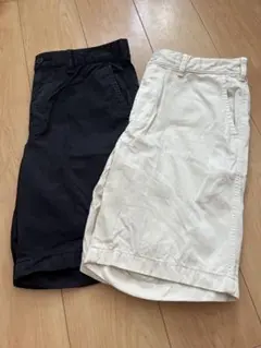 UNIQLO 黒、白のショートパンツ2点セット