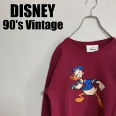 90sドナルドダックTHE DISNEY STOREスウェット美品Sトレーナー