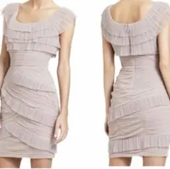 BCBGMAXAZRIAのBriana メッシュフリルプリーツカクテルドレスのサムネイル