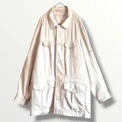 美品 近年 ORIAN サファリジャケット リネン混 ベルト イタリア製 