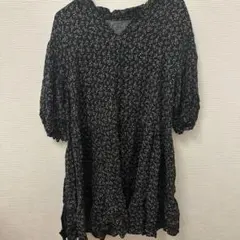 ZARA 花柄 チュニック ブラック S
