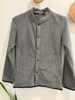 無印　グレー フリースジャケット ボタン式