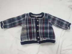 チェック柄ニットカーディガン 70cm