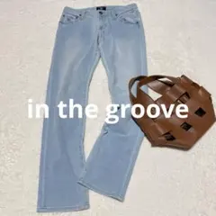 in the groove フレアデニムパンツ ライトブルー Sサイズ ジーパンのサムネイル