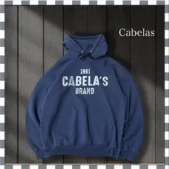 1722/Cabelasカベラス ブランドプリントパーカープルオーバーM