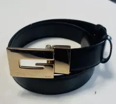 グッチ　GUCCI ベルト　ブラック×ブラウン　リバーシブル　Gマーク ゴールド