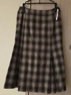 INÉD チェック柄 フレアスカート 7号