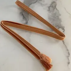 帯締め／錆朱・オレンジ色／平組