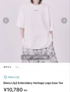 ノラリリー Embroidery Heritage Logo Ease Tee