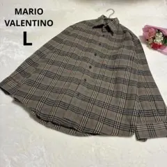 マリオバレンチノ ブラウン チェック柄ネルシャツ メンズ 秋冬 L ボタン