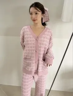SNIDEL HOME ツイードセットアップ　カーディガン　ロングパンツのサムネイル
