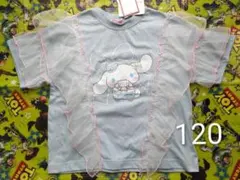 新品 シナモロール トップス チュールフリル Tシャツ 120cm サックスのサムネイル