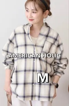 【AMERICAN HOLIC】バックタックチェックビエラシャツ