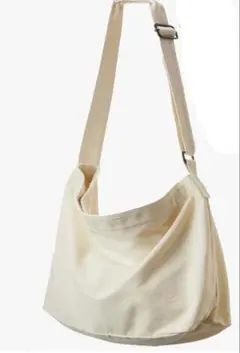 アイボリー キャンバス ショルダーバッグ